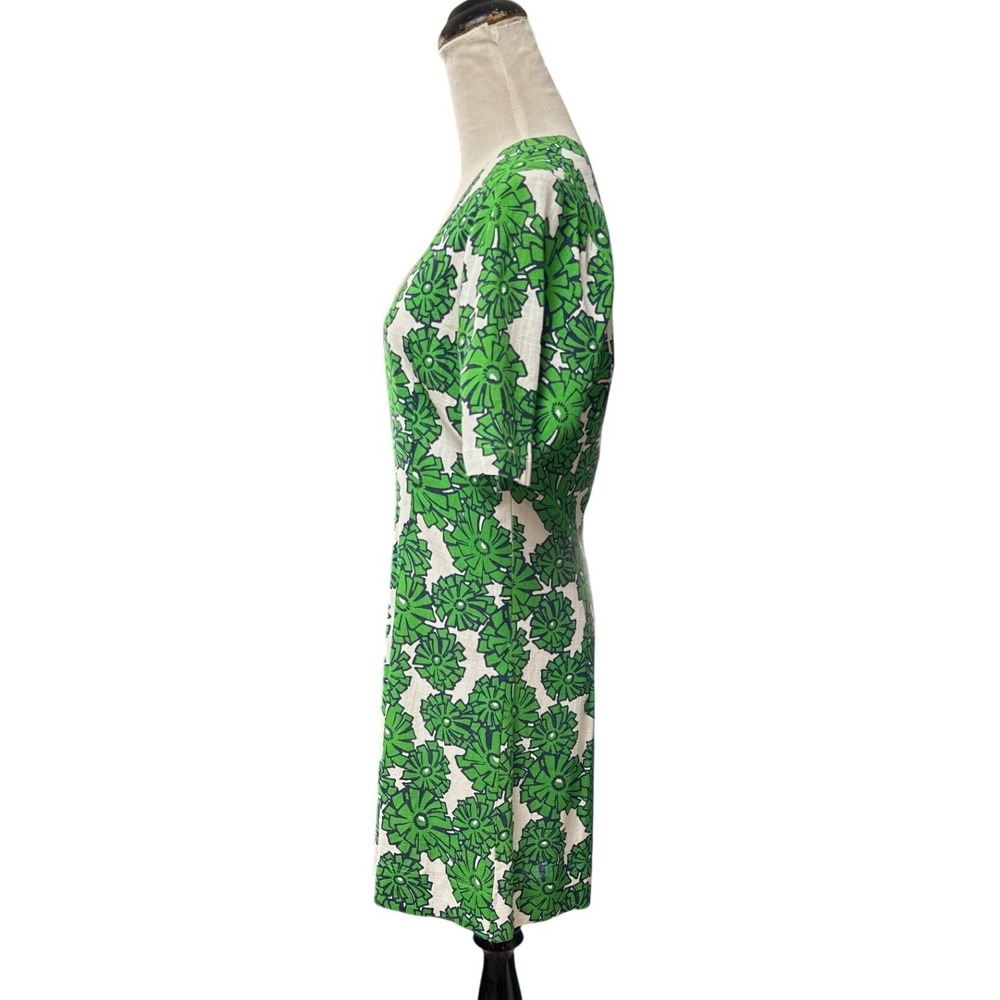 Porridge Clothing Green Floral Mini Dress Linen Blend Cottagecore Size S - Picture 9 of 12
